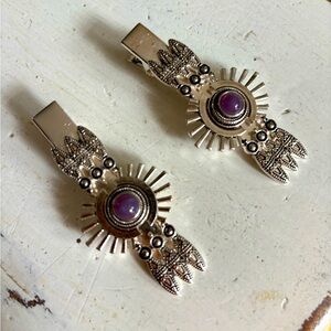 Free People Sunburst Silver Hair Clips